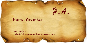 Hora Aranka névjegykártya