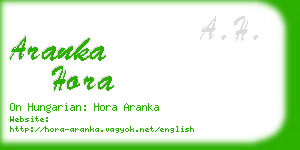 aranka hora business card